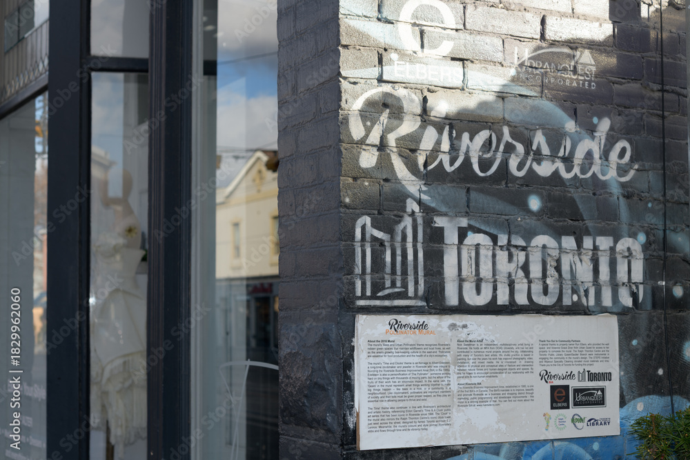 Obraz premium abstract wall with signs on Queen St E, Toronto