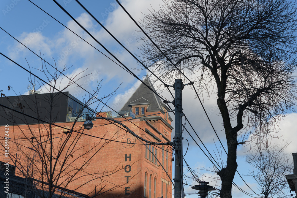 Obraz premium exterior of The Broadview Hotel located at 106 Broadview Av, Toronto (looking east on Queen St E)