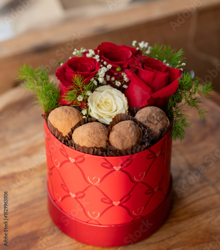 Trufas y rosas para san Valentin