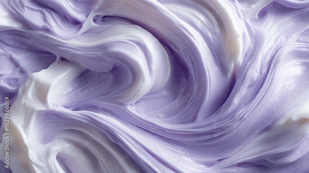 Fototapeta premium Lavender infused yogurt close-up texture. Food background