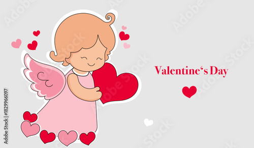 Valentinstag Engel mit Herzen