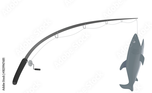 Fishing rod pole. vector illustration	
