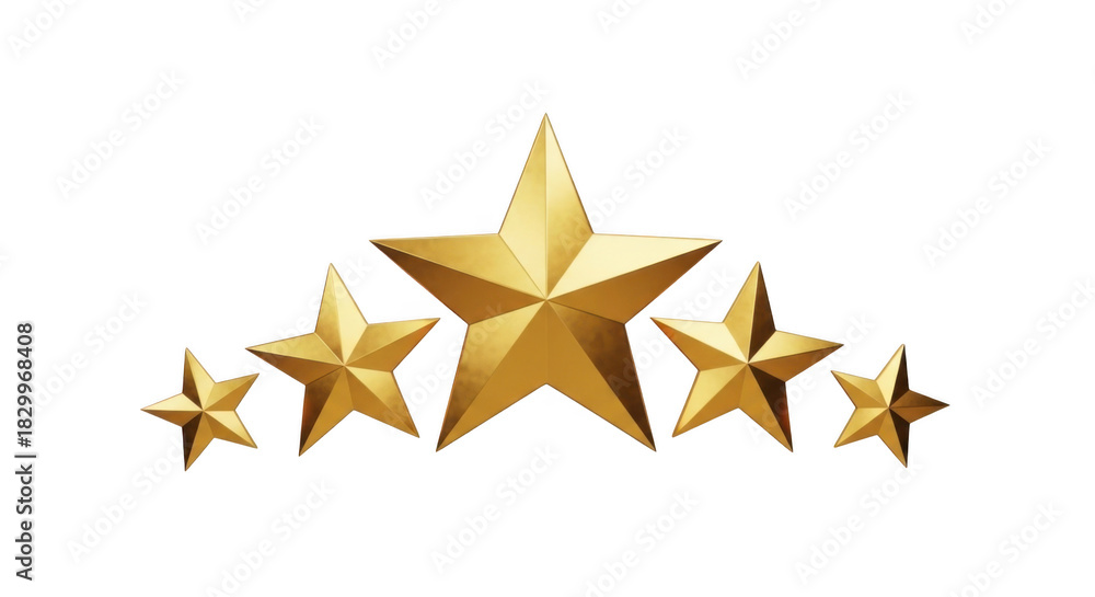Obraz premium Five golden stars representing premium quality and achievement