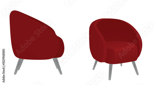 Red arm chair. vector illustration	