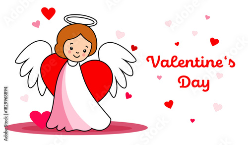 Engel zum Valentinstag mit Herzen 