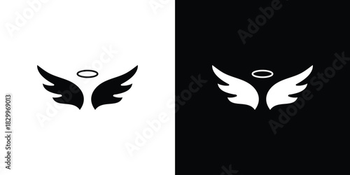 Angel icons editable flat black and white icons pack. Vector EPS10