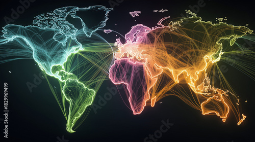Internet backbone diagram, simplified but modern, fiber networks interlinking global data centers