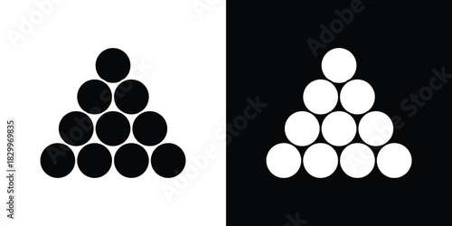 Ball pile icons editable flat black and white icons pack. Vector EPS10