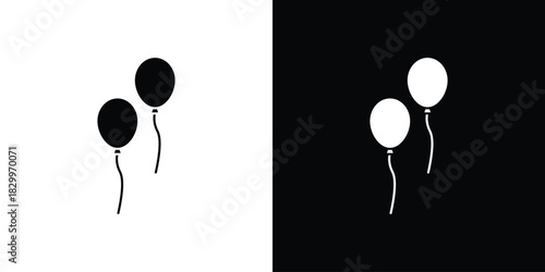 Balloon icons editable flat black and white icons pack. Vector EPS10