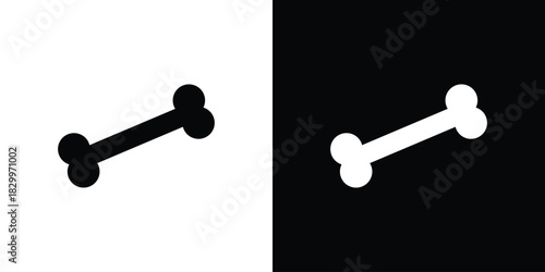 Bone icons editable flat black and white icons pack. Vector EPS10