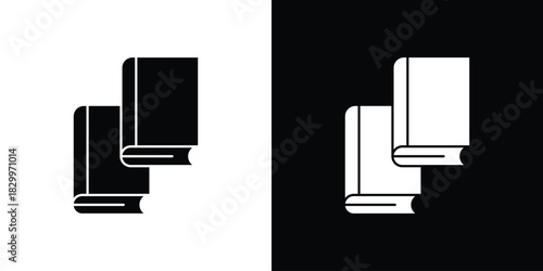 Book copy icons editable flat black and white icons pack. Vector EPS10
