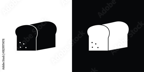 Bread loaf icons editable flat black and white icons pack. Vector EPS10
