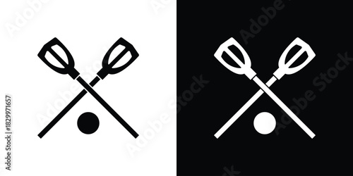 Broom-ball icons editable flat black and white icons pack. Vector EPS10