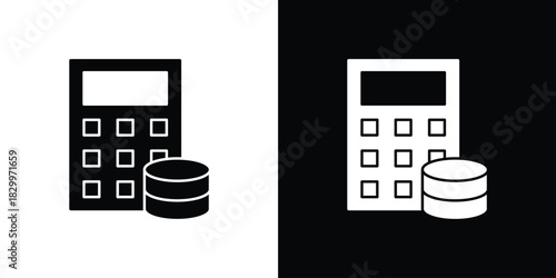 Budget icons editable flat black and white icons pack. Vector EPS10