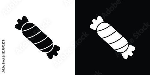 Candy-sweet icons editable flat black and white icons pack. Vector EPS10