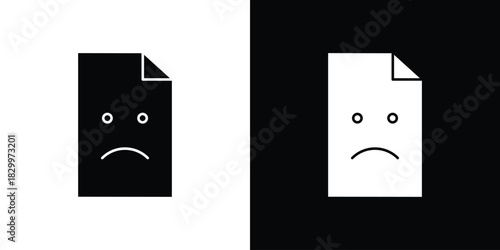Broken Image icons editable flat black and white icons pack. Vector EPS10