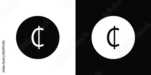 Cedi signs collection Silhouette flat icon design element.