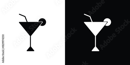 Citrus Glass icons editable flat black and white icons pack. Vector EPS10