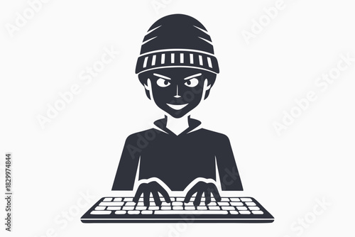 Silhouette shows a hooded person typing on a computer keyboard for anonymity
