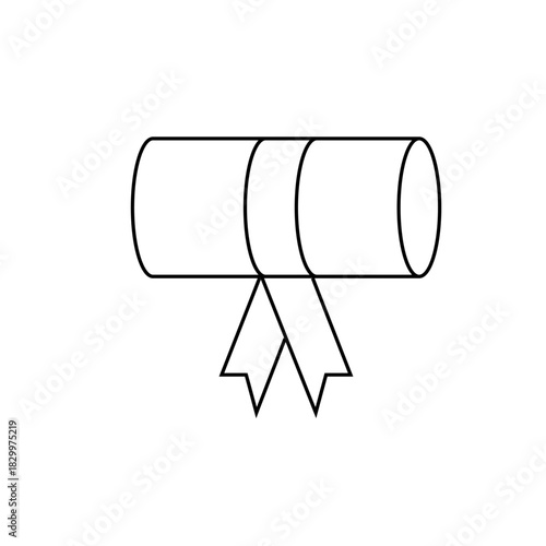 black outline diploma with ribbon clip art preview
