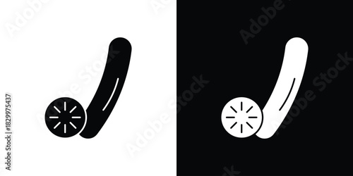 Cucumber icons editable flat black and white icons pack. Vector EPS10