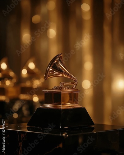 Golden grammy trophy