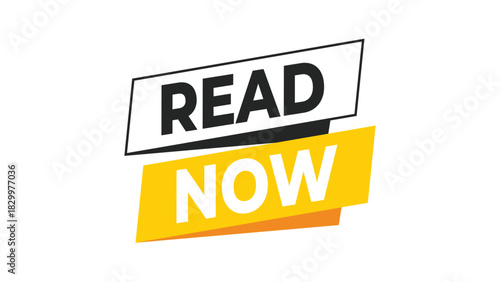 Read now banner vector graphic illustration featuring an urgent call to action message, ideal for marketing and promotional content, isolated. Vector