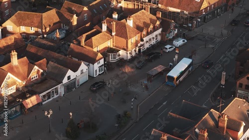 Aerial view of Cranleigh beautiful British Village in Surrey