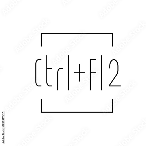 Illustration of a keyboard shortcut command control plus f twelve enclosed in square brackets outline