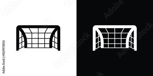 Goal net icons editable flat black and white icons pack. Vector EPS10