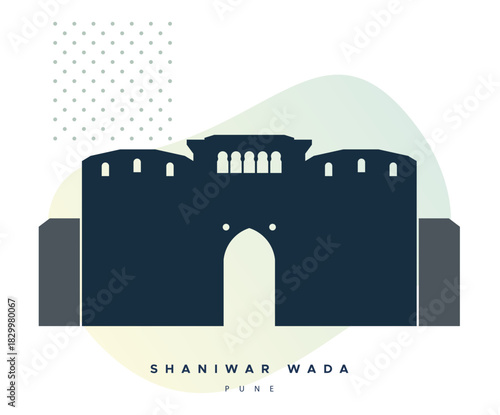 Historical Icon Pune City - Shaniwar Wada Icon Illustration