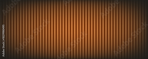 Brown Wood slat background use as banner in panorama long view. Warm Brown wooden wall texture , seamless pattern. Modern ribbed wooden texture for design and decoration.
