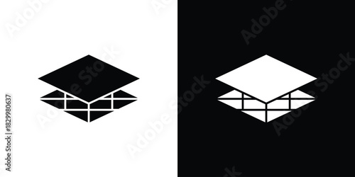 Land layers icons editable flat black and white icons pack. Vector EPS10