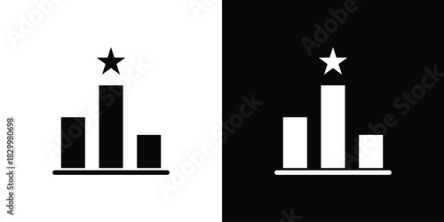 Leaderboard icons editable flat black and white icons pack. Vector EPS10