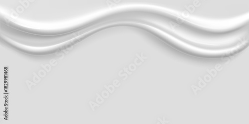 Fluids, cream. Cream drip. Realistic element for packaging design.