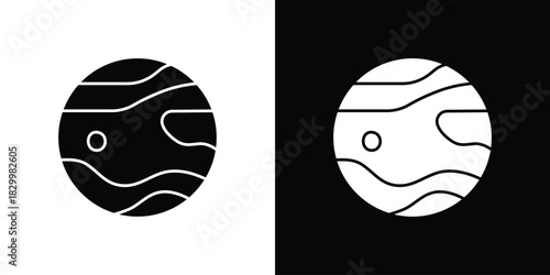 Mercury icons editable flat black and white icons pack. Vector EPS10