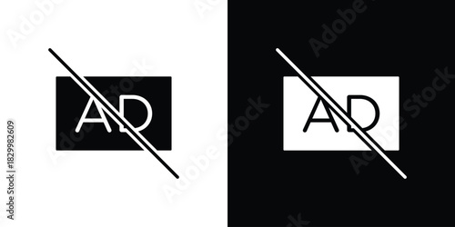 No audio description icons editable flat black and white icons pack. Vector EPS10