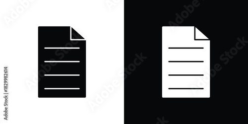 Note icons editable flat black and white icons pack. Vector EPS10