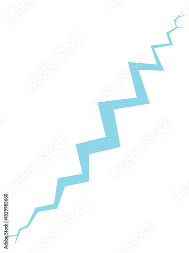 Light Blue Zigzag Crack Line Illustration | Broken Surface Vector Design