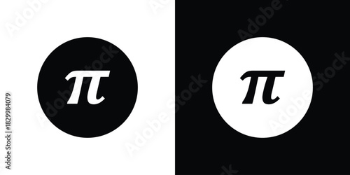 Pi icons editable flat black and white icons pack. Vector EPS10