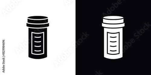 Prescription bottle icons editable flat black and white icons pack. Vector EPS10