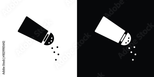 Salt pepper icons editable flat black and white icons pack. Vector EPS10