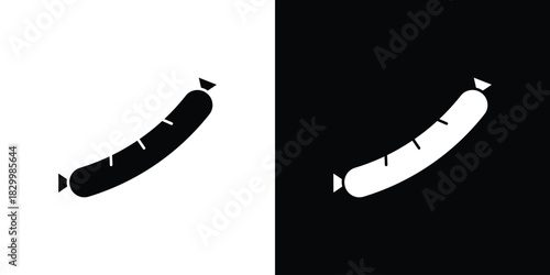 Sausage icons editable flat black and white icons pack. Vector EPS10