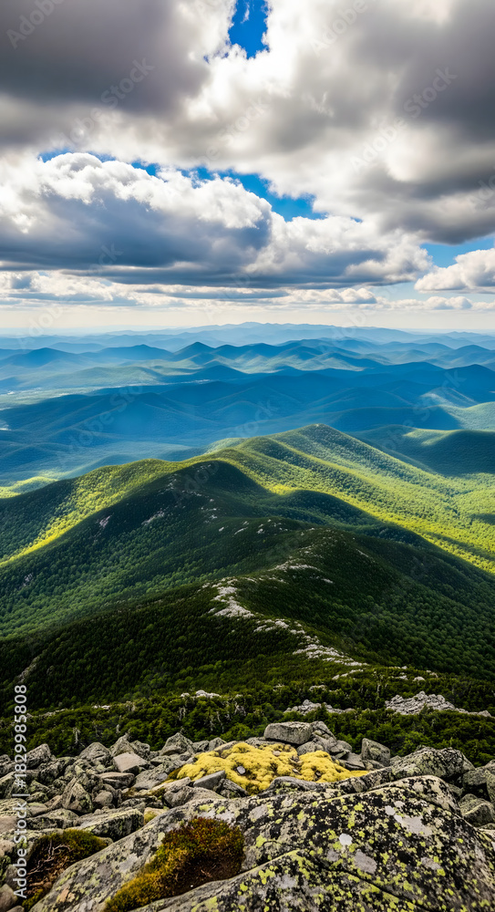 Fototapeta premium Mountain landscape with blue sky and clouds