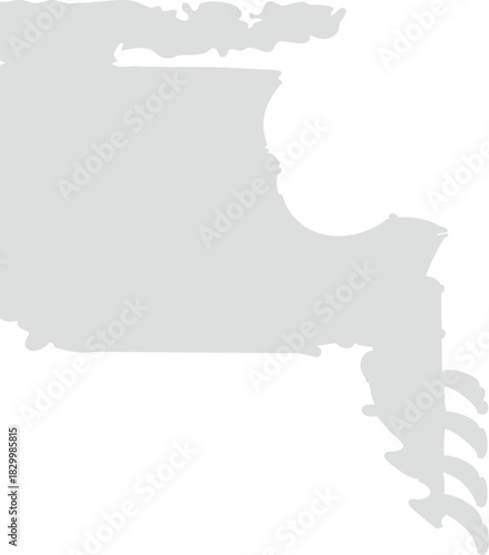 A corner snow border silhouette featuring thick snowy buildup on the top and right edges with irregular drips and rounded icicle-like shapes.