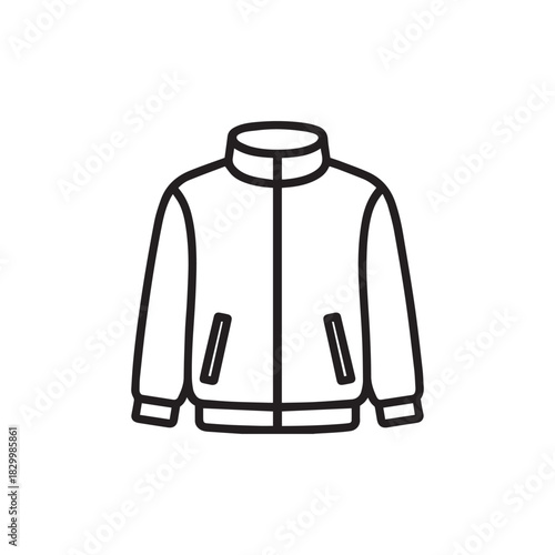 Zipper Jacket Line Icon – Minimal Coat Outline