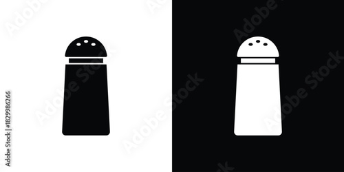 Salt shaker icons editable flat black and white icons pack. Vector EPS10