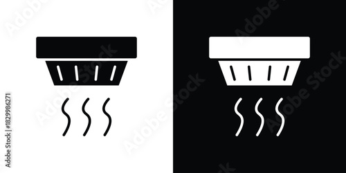 Sensor smoke icons editable flat black and white icons pack. Vector EPS10