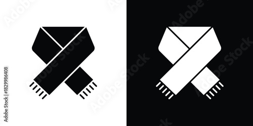 Scarf icons editable flat black and white icons pack. Vector EPS10