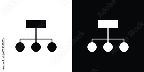 Sitemap icons editable flat black and white icons pack. Vector EPS10